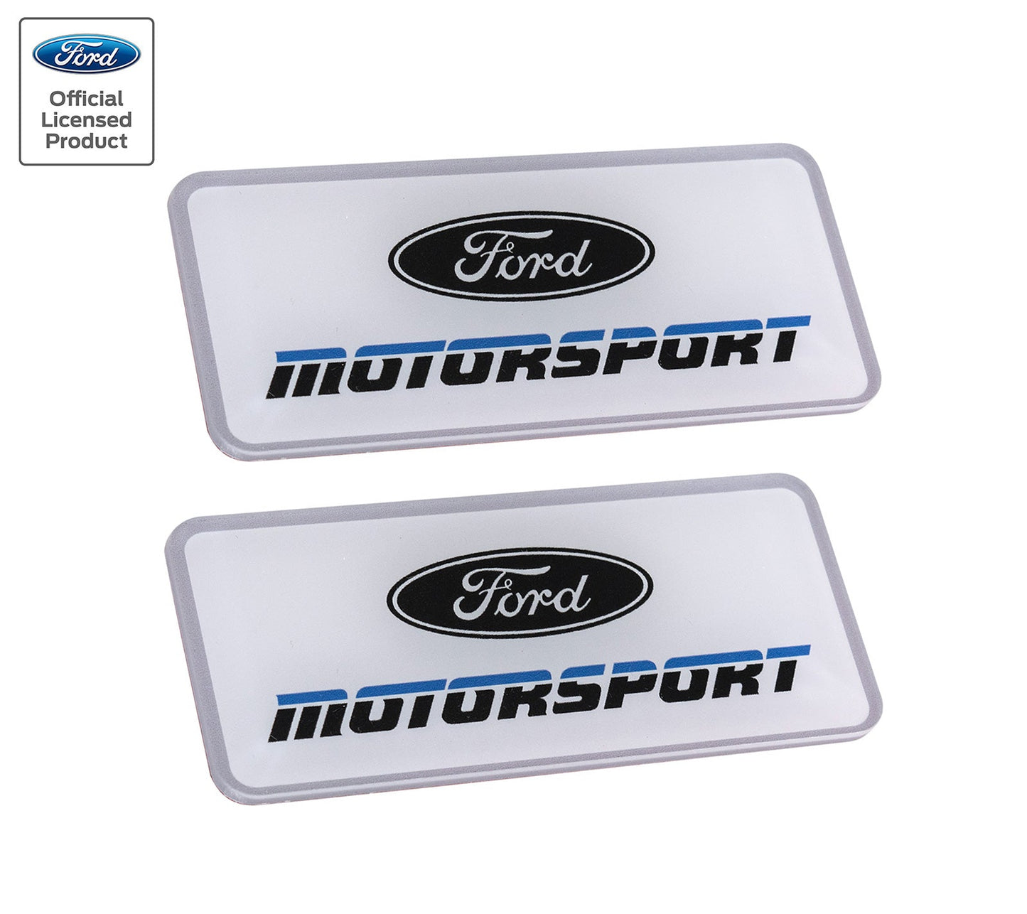 Ford Motorsport 4" Acrylic Emblems 1990s Style Blue 2 Color Logo - Pair