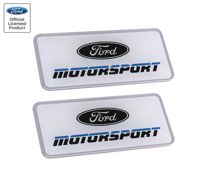Ford Motorsport 4" Acrylic Emblems 1990s Style Blue 2 Color Logo - Pair