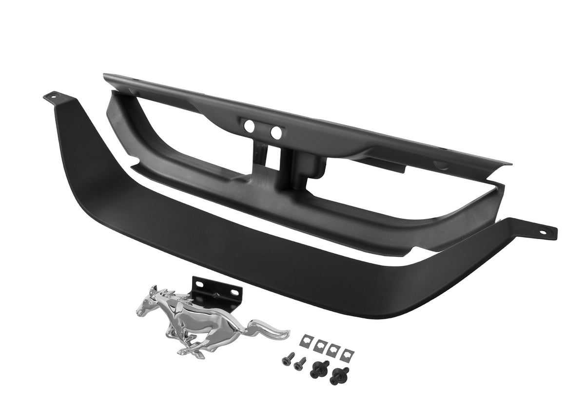 1999-2004 Mustang Mach 1 Grille Delete 11 piece Kit w/ Oversize Running Horse Pony Emblem