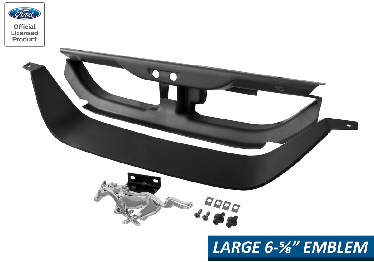 1999-2004 Mustang Mach 1 Grille Delete 11 piece Kit w/ Oversize Running Horse Pony Emblem