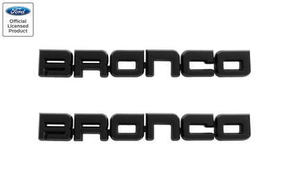 1987-1991 Ford Bronco Classic Matte Black 8.5" Bronco Fender Emblems Pair LH RH