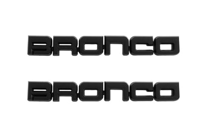 1987-1991 Ford Bronco Classic Matte Black 8.5" Bronco Fender Emblems Pair LH RH