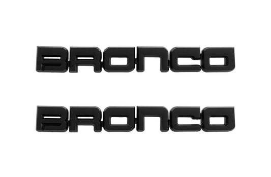 1987-1991 Ford Bronco Classic Matte Black 8.5" Bronco Fender Emblems Pair LH RH
