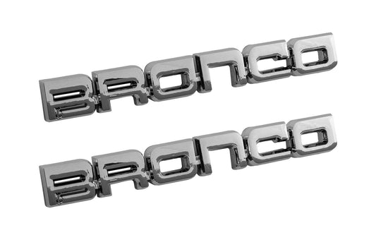 1987-1991 Ford Bronco Classic Style Chrome 8.5" Bronco Fender Emblems Pair LH RH