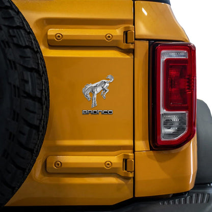 2021-2026 Bronco Classic Chrome Bucking Bronco Fender & Trunk Emblems 4pc Set
