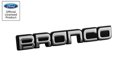 1987-1991 Bronco Dash Instrument Panel Emblem Nameplate 3.75" Black & Chrome