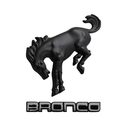 2021-2026 Bronco Classic Chrome Name Badge & Matte Black Bucking Bronco Emblems