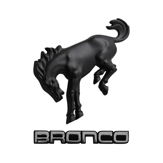 2021-2026 Bronco Classic Chrome Name Badge & Matte Black Bucking Bronco Emblems