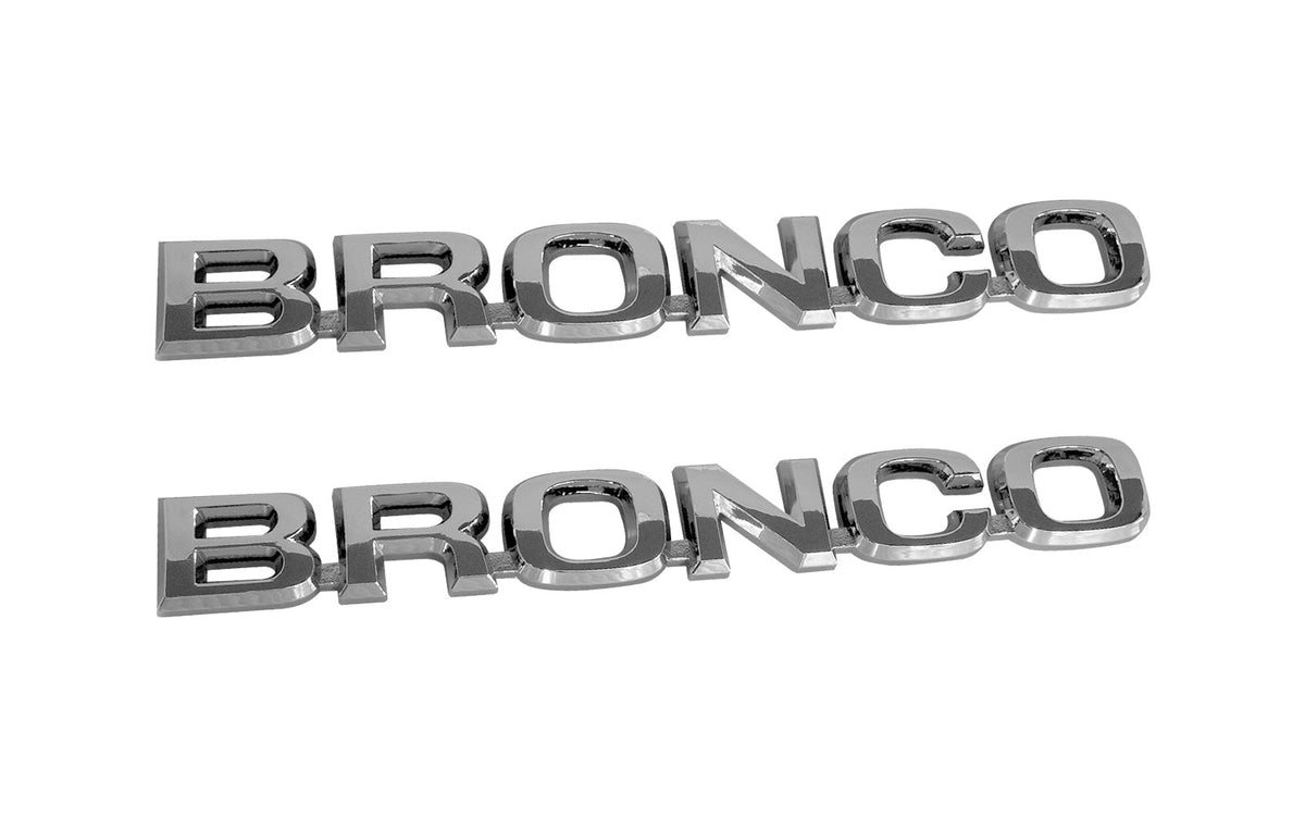 1980-1981 Ford Bronco Classic Style Chrome 8" Fender Emblems Pair