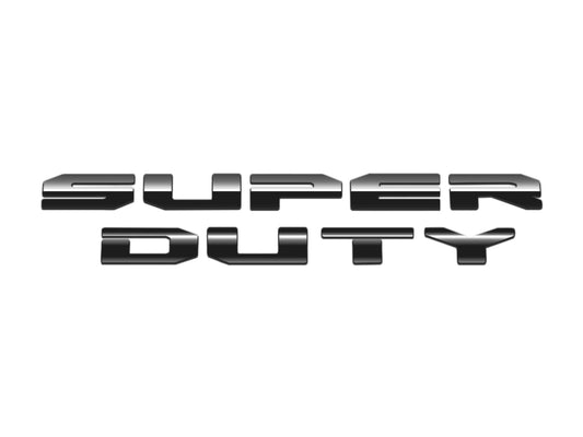 2023-2024 Ford Super Duty OEM VPC3Z-16606-B Black Platinum Stainless Front Hood Letter Emblems