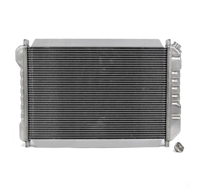 1986-1993 Mustang 5.0L 2-Row 24" Aluminum Radiator w/ Fan Shroud & Red Hoses