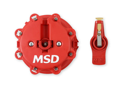 1986-1995 Ford Mustang 5.0L MSD 8482 Red Distributor Cap Rotor Plug Wire Cover Kit