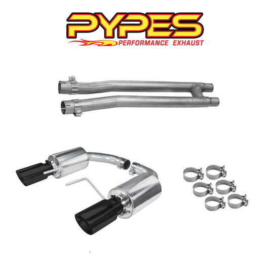 2015-2017 Mustang 5.0 GT Pypes H-Pipe & Axle Back Exhaust System Kit w/ Black Tips