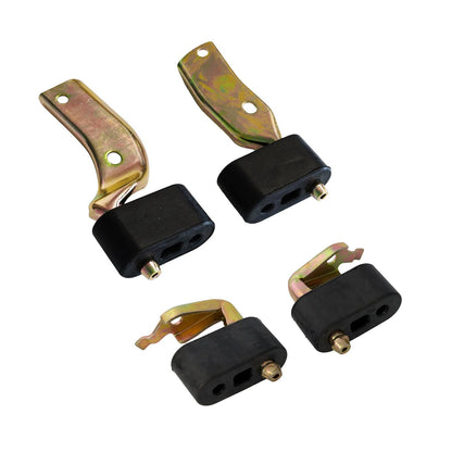 1979-1993 Ford Mustang Dual Exhaust Tailpipe & Muffler Hangers w/ Rubber Insulators - Set of 4