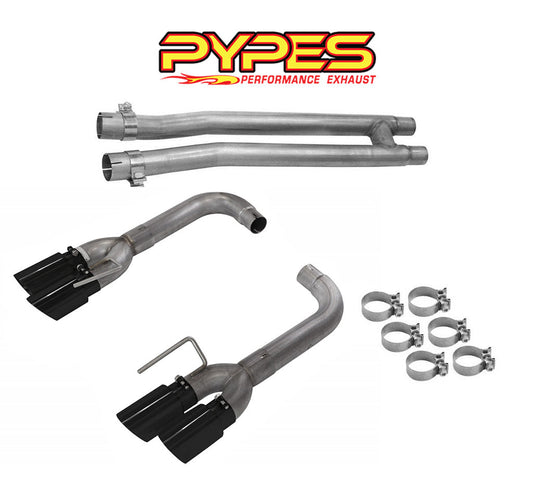 2018-2023 Mustang 5.0 GT Pypes H-Pipe & Black Quad Tip Axle Back Exhaust System Kit
