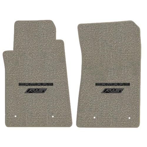 2010-2015 Camaro Gray Grey 2pc Floor Mats - Black RS Road Sport & Brand Logos