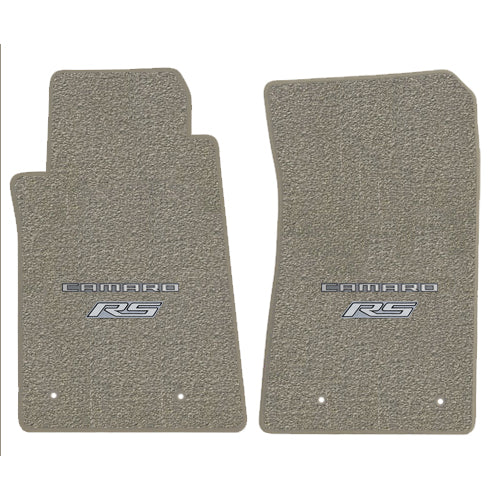 2010-2015 Camaro Gray Grey 2pc Floor Mats - Silver RS Road Sport & Brand Logos