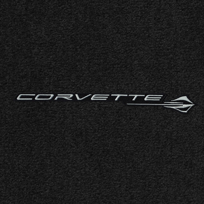 2020-2023 C8 Ultimat 2pc Black Front Floor Mats w/ Corvette Stingray Logo