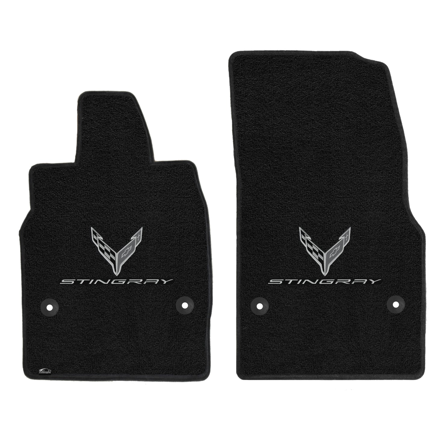 2020-2023 C8 Ultimat 2pc Front Floor Mats w/ Stingray Crossed Flags Logo