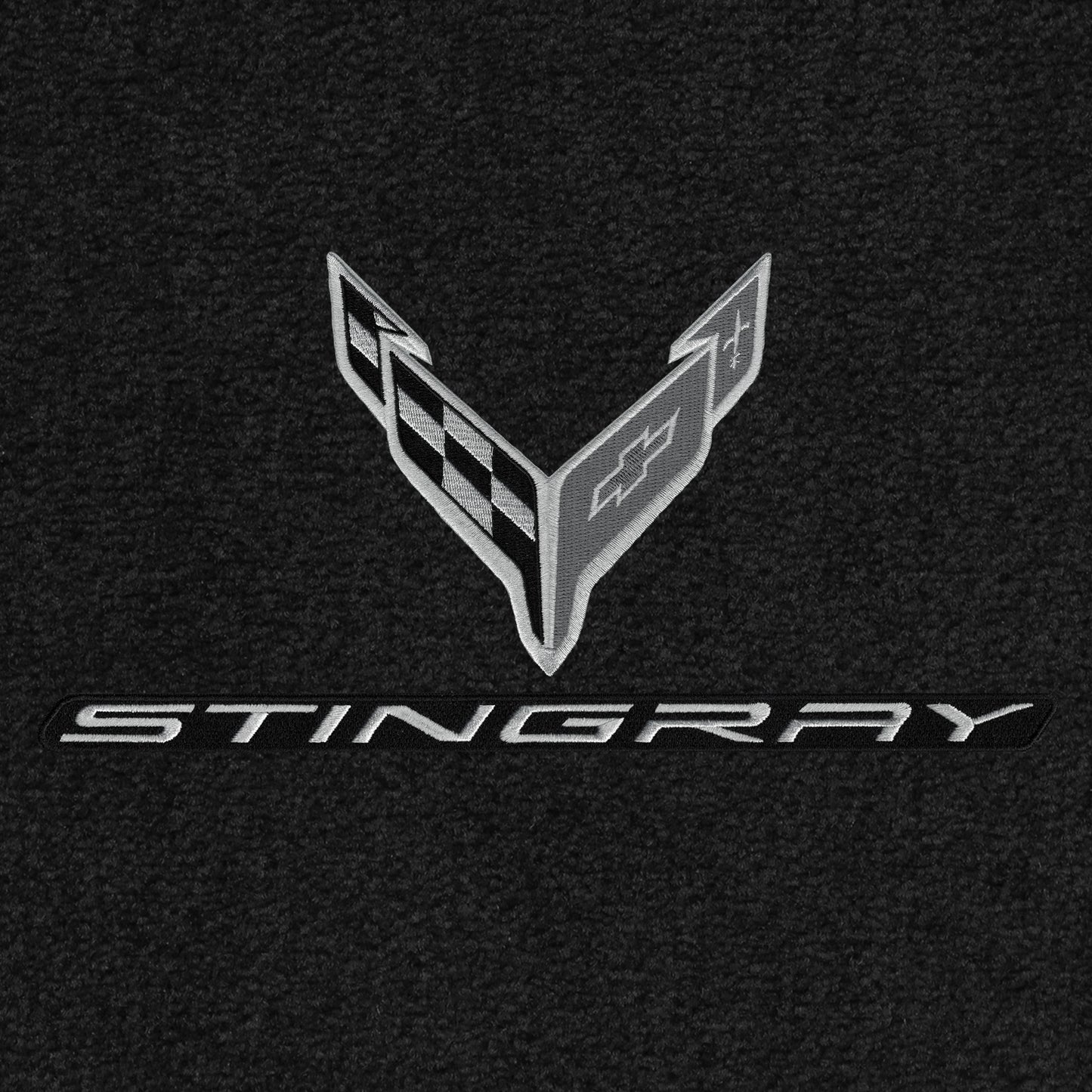 2020-2023 C8 Ultimat 2pc Front Floor Mats w/ Stingray Crossed Flags Logo