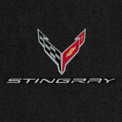 2020-2023 C8 Ultimat 2pc Front Floor Mats w/ Stingray Crossed Flags Logo