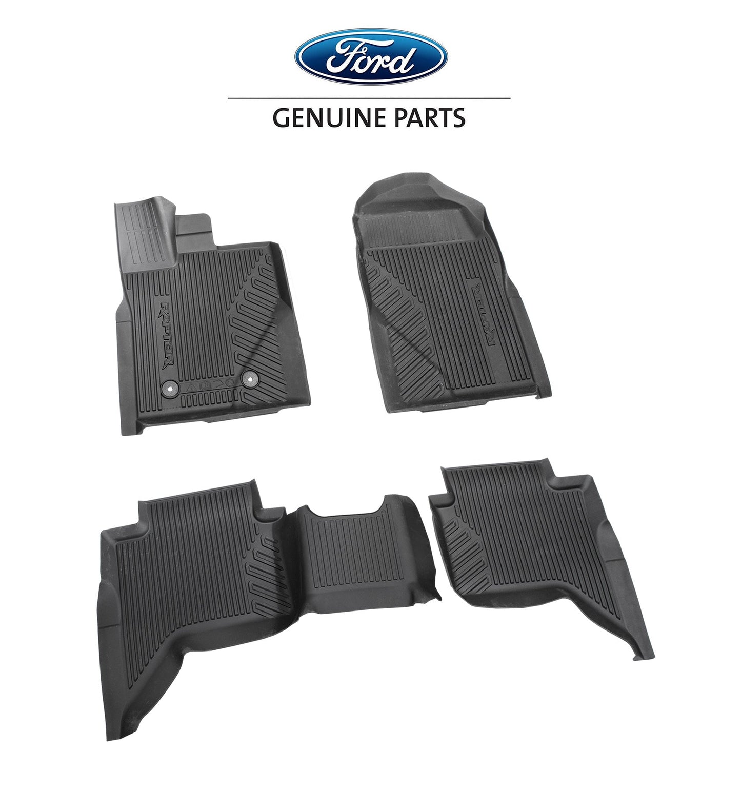 2024 Ford Ranger Raptor OEM R1WZ-1613086-RA 4 Door Front & Rear 4pc Rubber Floor Mat Liners