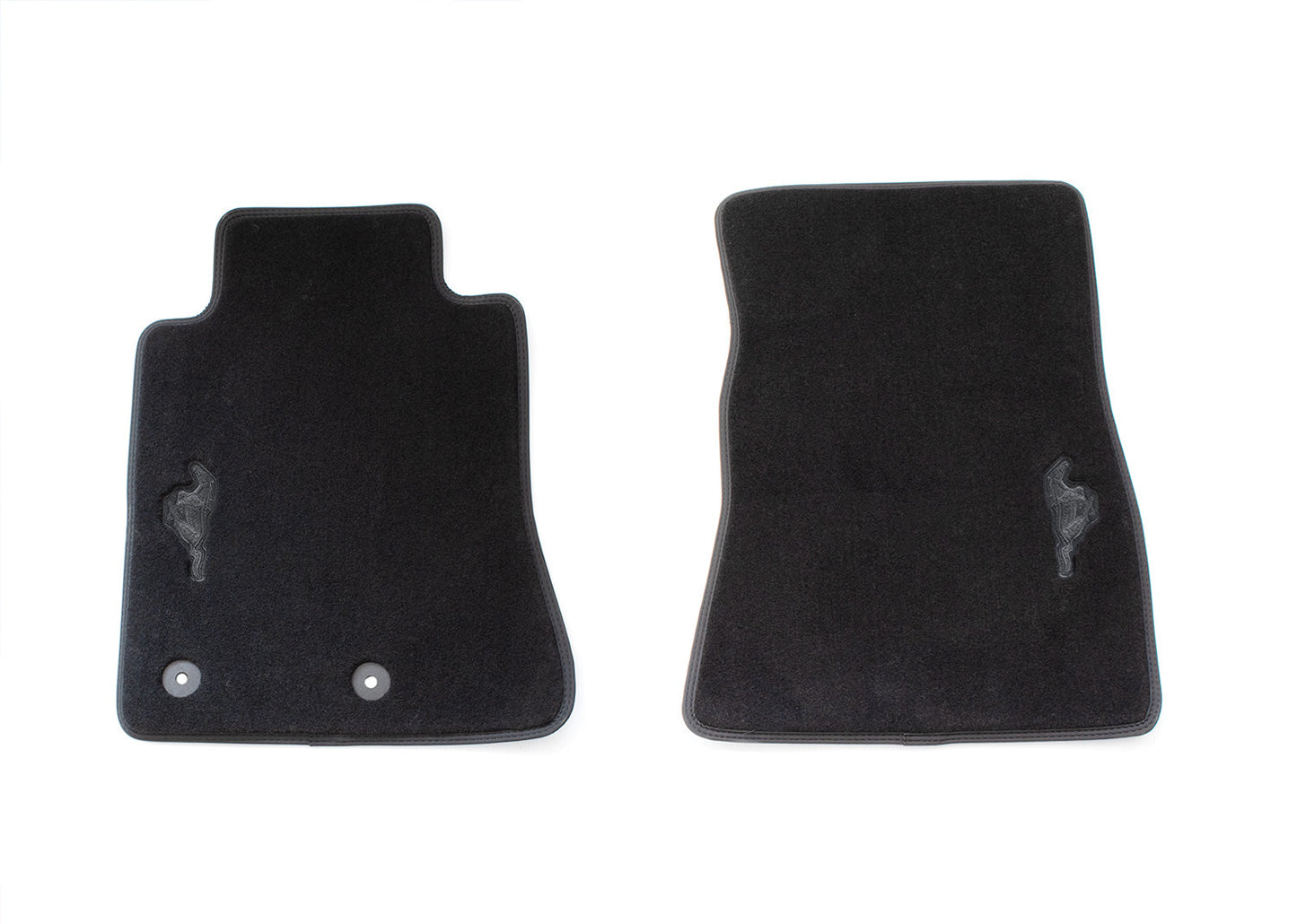 2015-2024 Mustang OEM JR3Z-6313300-BB 2pc Front Floor Mats Black w Running Horse