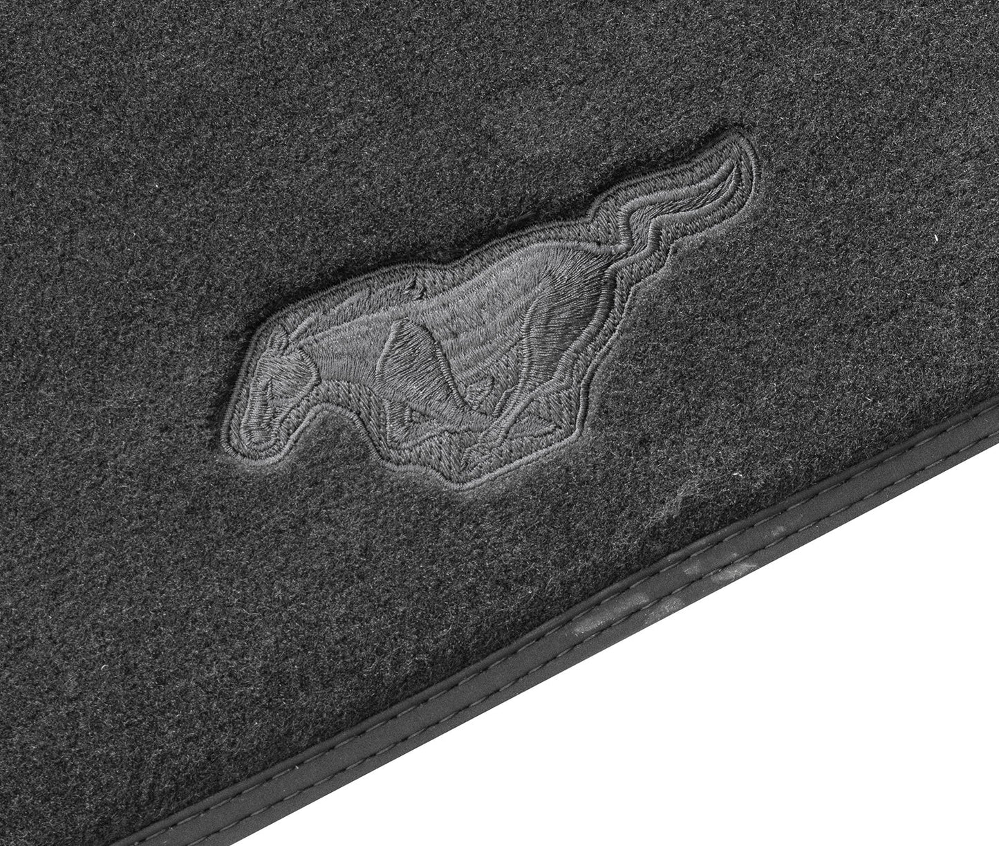 2015-2024 Mustang OEM JR3Z-6313300-BB 2pc Front Floor Mats Black w Running Horse