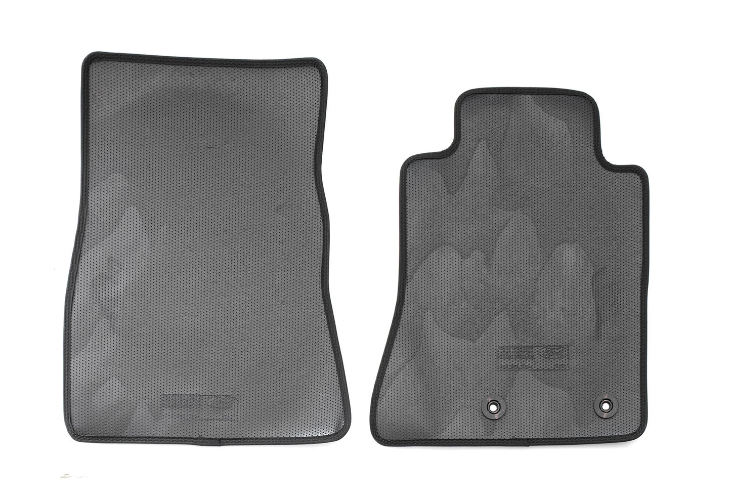 2015-2025 Mustang OEM JR3Z-6313300-BC 2pc Black Front Floor Mats w Silver Running Horse