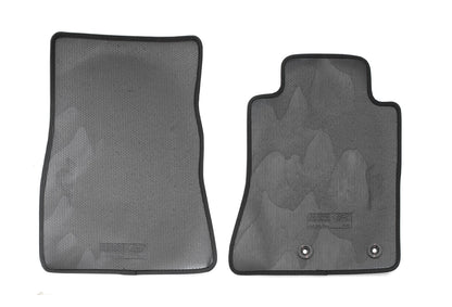 2015-2025 Mustang OEM JR3Z-6313300-BC 2pc Black Front Floor Mats w Silver Running Horse