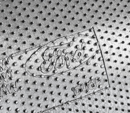 2015-2025 Mustang OEM JR3Z-6313300-BC 2pc Black Front Floor Mats w Silver Running Horse