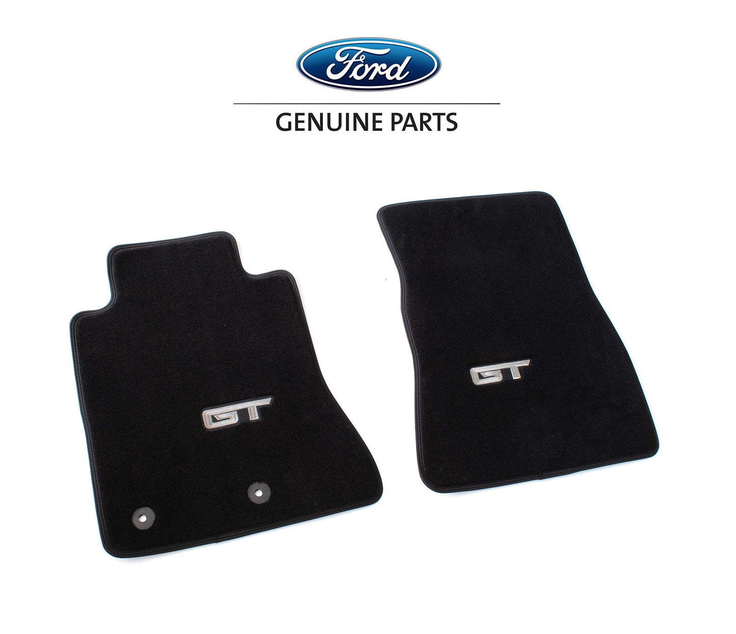 2015-2024 Mustang OEM PR3Z-6313300-CG 2pc Front Floor Mats Black w/ GT Logo