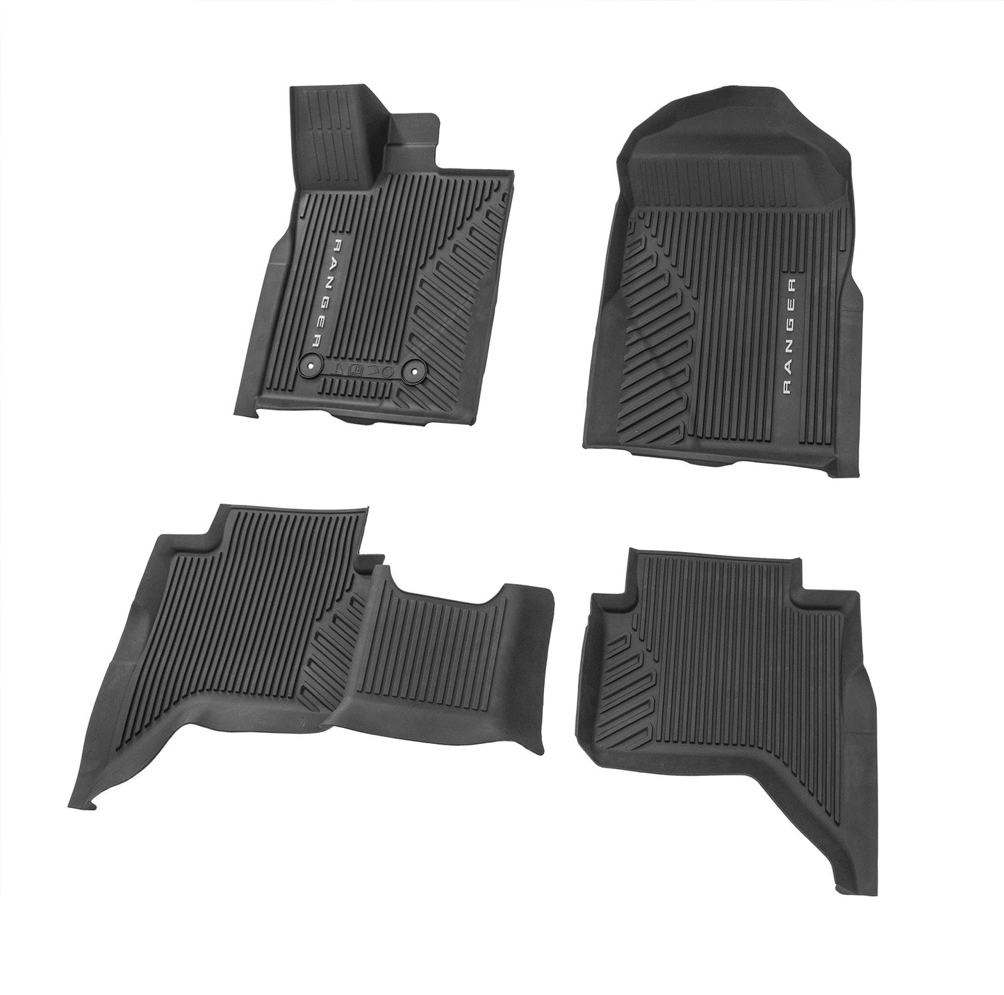 2024 Ford Ranger OEM R1WZ-1613086-AA 4pc Front & Rear Rubber Floor Mat Liners