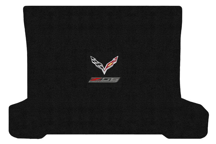 2014-2019 C7 Corvette Coupe Jet Black Rear Trunk Mat - Crossed Flags & Z06 Logos