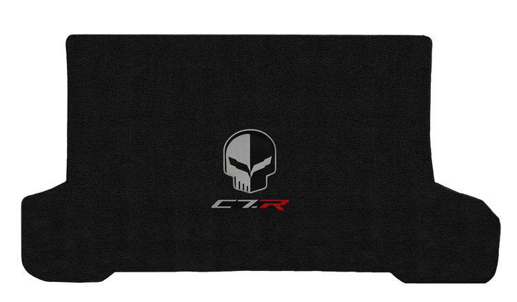 2014-2019 C7 Corvette Convertible Jet Black Trunk Mat - Jake Skull & C7R Logos