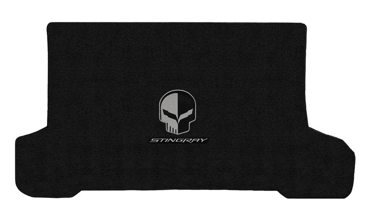 C7 Corvette Convertible Jet Black Rear Trunk Mat - Jake Skull & STINGRAY Logos