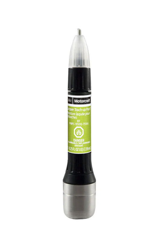 2025 Ford Mustang OEM 2-In-1 Touch Up Paint Bottle Intense Lime Yellow Metallic B7 & Clear Coat