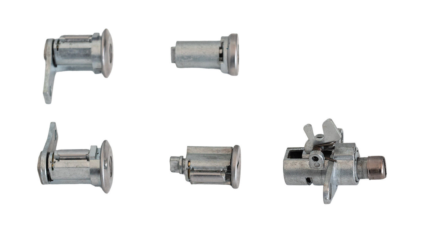 1964.5-1965 Ford Mustang One-Key Ignition Door Trunk & Glove Box Lock Cylinders 5pc Set