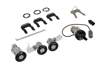 1987-1993 Ford Mustang Black One-Key Ignition Door Trunk & Glove Box Lock Cylinders 5pc Set