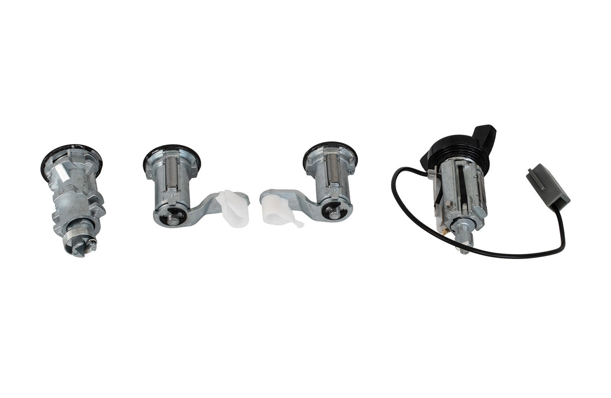 1987-1993 Ford Mustang Black One-Key Ignition Door Trunk & Glove Box Lock Cylinders 5pc Set
