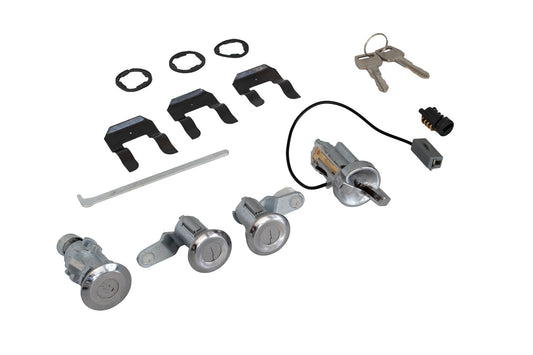 1987-1993 Ford Mustang One-Key Ignition Door Trunk & Glove Box Lock Cylinders 5pc Set