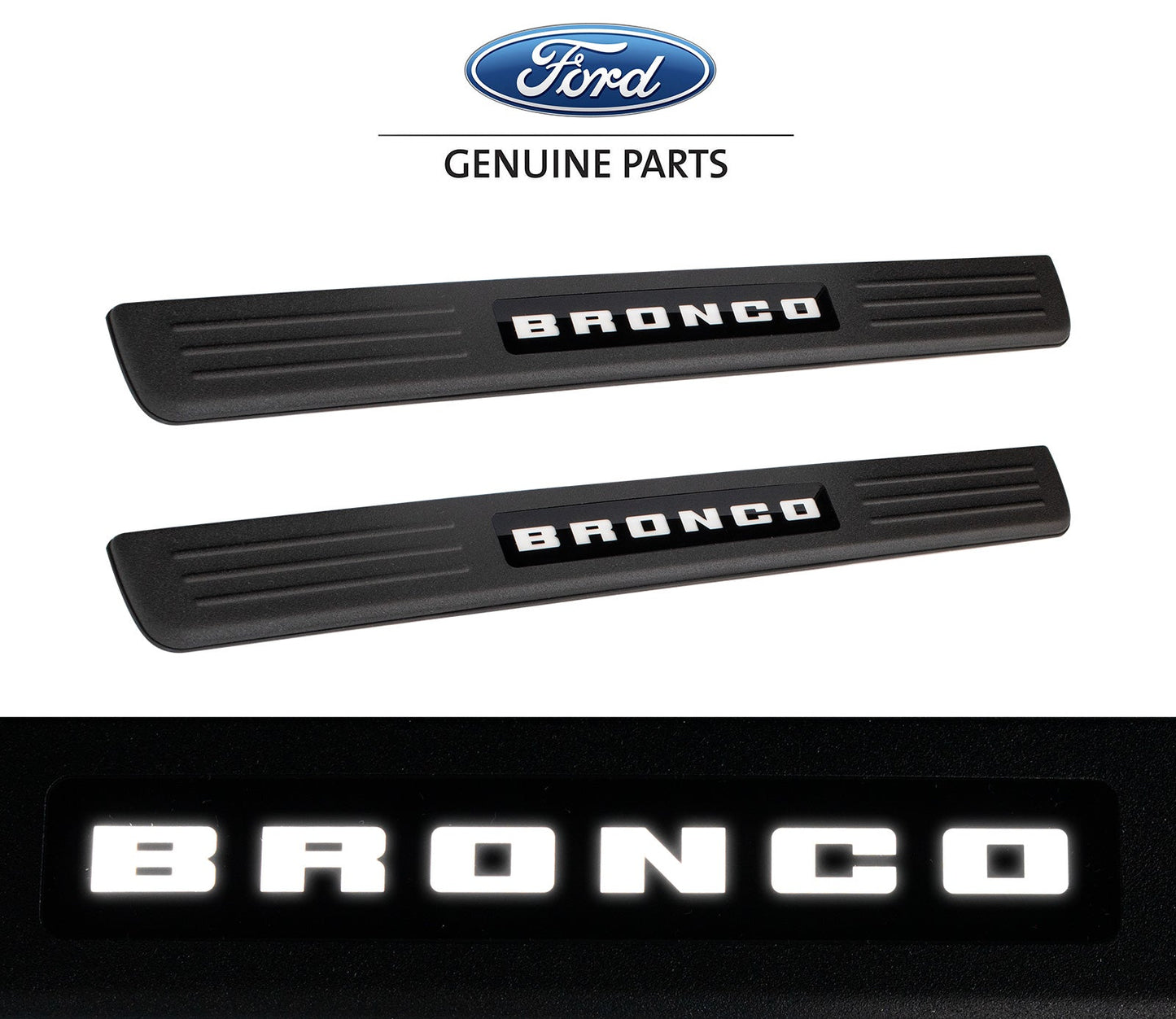 2023-2025 Ford Bronco OEM VN2DZ-99132A08-A Illuminated Light Up Door Sill Plates Pair