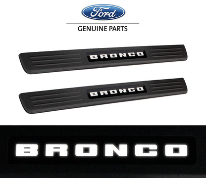2023-2025 Ford Bronco OEM VN2DZ-99132A08-A Illuminated Light Up Door Sill Plates Pair