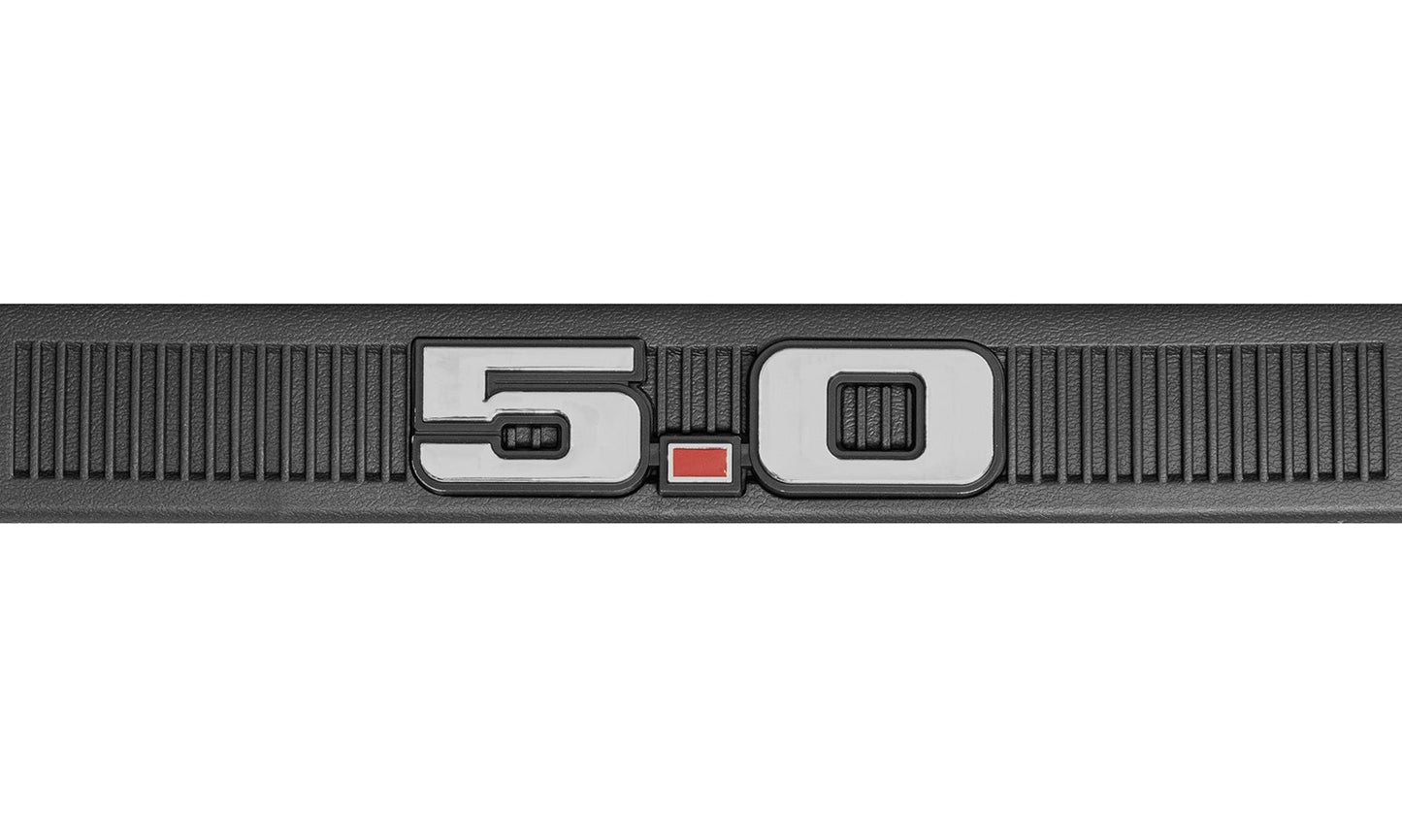 1979-1993 Mustang Bottom Door Sill Step Plates Black w/ 5.0 Emblem Pair LH RH