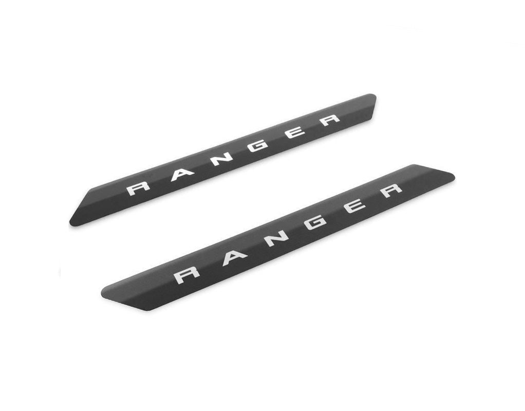 2019-2025 Ford Ranger Supercab OEM Black Platinum Stainless Door Sill Plates 2pc