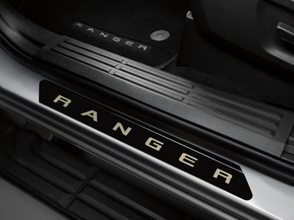 2019-2025 Ford Ranger Supercab OEM Black Platinum Stainless Door Sill Plates 2pc