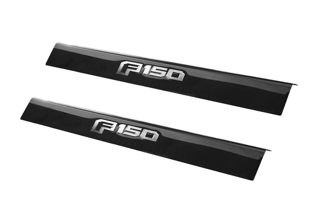 2015-2020 F150 OEM VFL3Z-99132A08-B Door Step Sill Plates Black Platinum Pair