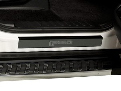 2015-2020 F150 OEM VFL3Z-99132A08-B Door Step Sill Plates Black Platinum Pair