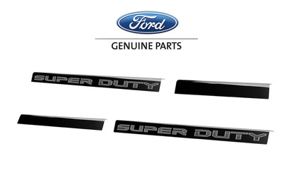 2017-2022 Ford Super Duty Crew Cab OEM Black Platinum Stainless 4pc Bottom Door Step Sill Plates