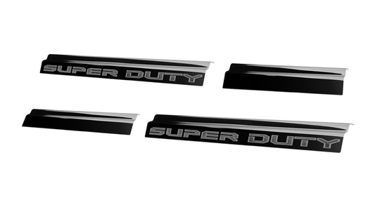 2023-2024 Ford Super Duty Crew Cab OEM Black Platinum Stainless 4pc Bottom Door Step Sill Plates